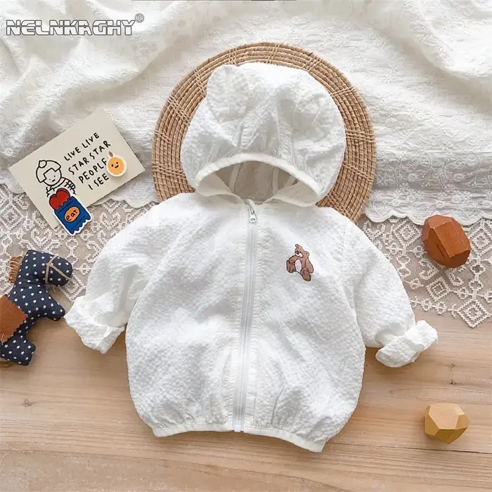 Manteau de Protection Solaire pour Bébé Fille et Garçon, Mignon, Respirant, Climatisé, Vêtements d'A