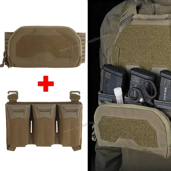 Pochette admin tactique 2ème couche avec triple mag - Placard avant pour M4 5.56 PCC 9mm Glock airsoft