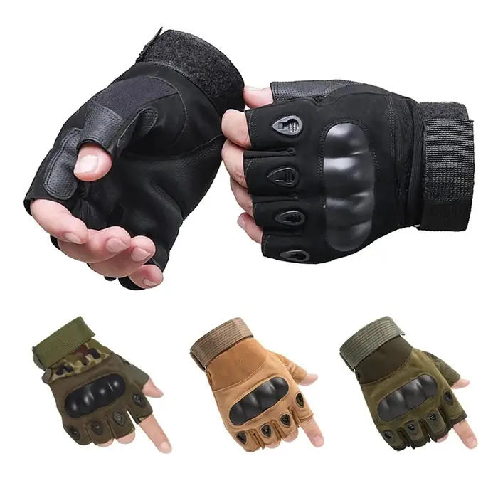 Gants tactiques mi-doigts pour paintball et chasse - Protection antidérapante complète