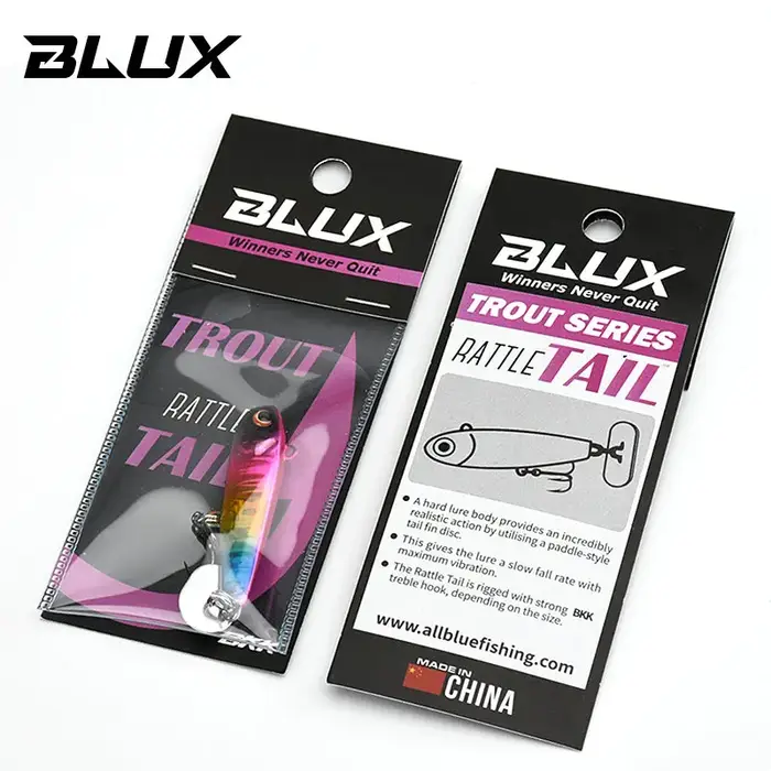 Leurre pêche BLUX 38mm 44mm rattle tail cuillère brillante métal zinc jigging