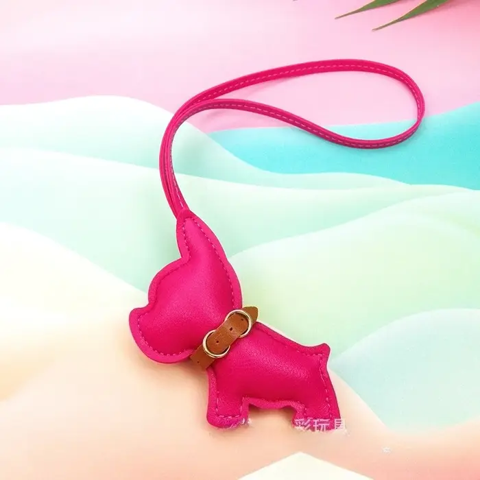 Doguecore Breloque pour sac bouledogue français – Porte-clés en cuir PU pour femme