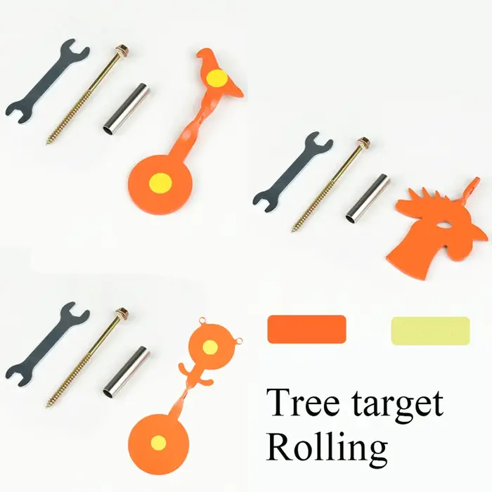 Arbre Tatget Plinking Spinner cible de chasse et de tir en acier Option animaux vert Orange Pack fronde lanceur pneumatique