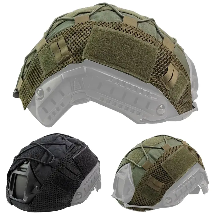 Housse de casque tactique avec poche filet : protection et rangement pour casques de chasse et paintball
