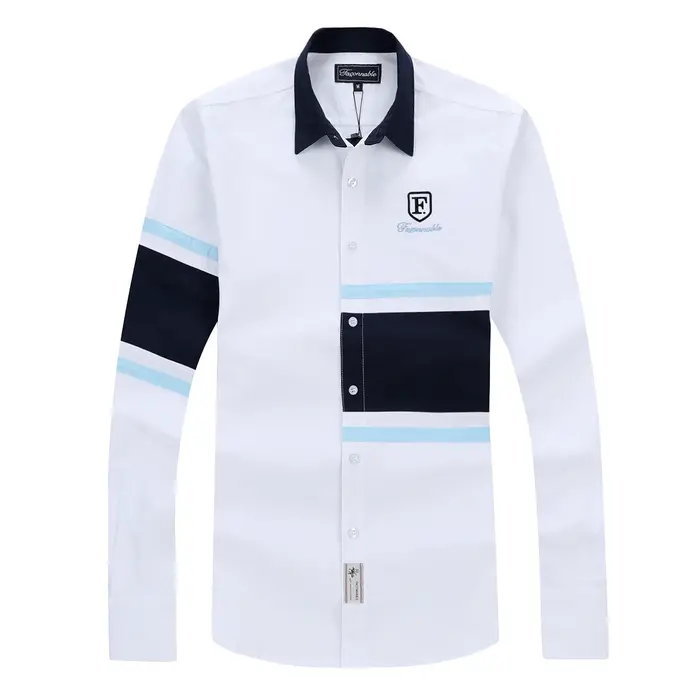 Nouvelle Chemise Homme Faconnable France à Manches Longues Style Français Tendance Décontractée Gran