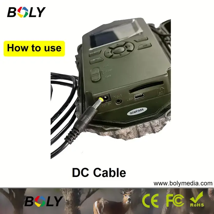 BolyGuard-Câble d'alimentation pour caméra de chasse 22AWG 1.46A 300V trempé, accessoires pour MG984