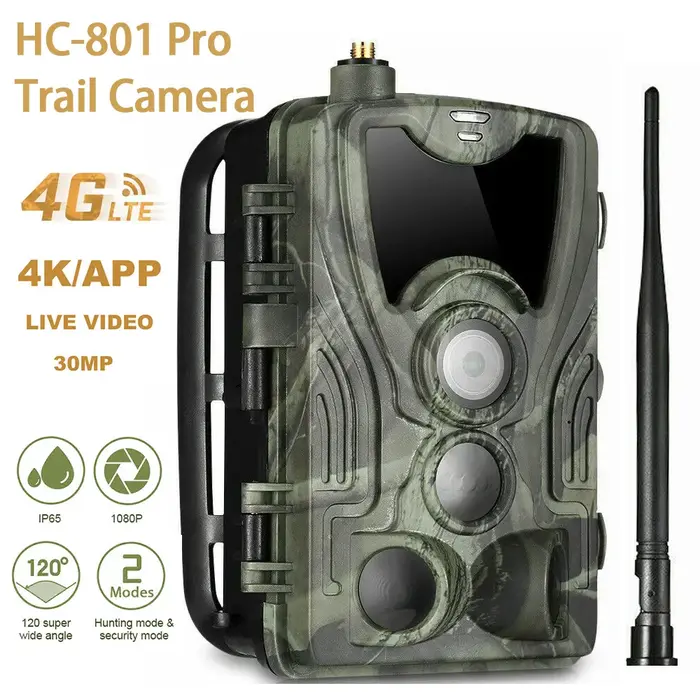 Caméra de chasse extérieure HC-801pro qualité d'image 4K 4G prise en charge de l'application vidéo en ligne
