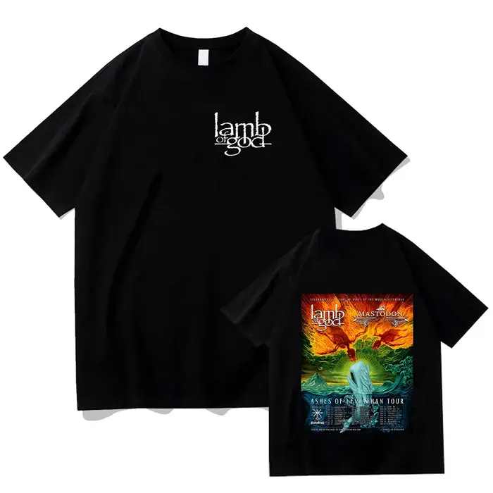 Agneau de Dieu et Mastodonmusique T-shirts Cendres de Léviathan Tour T-shirts imprimés graphiques T-