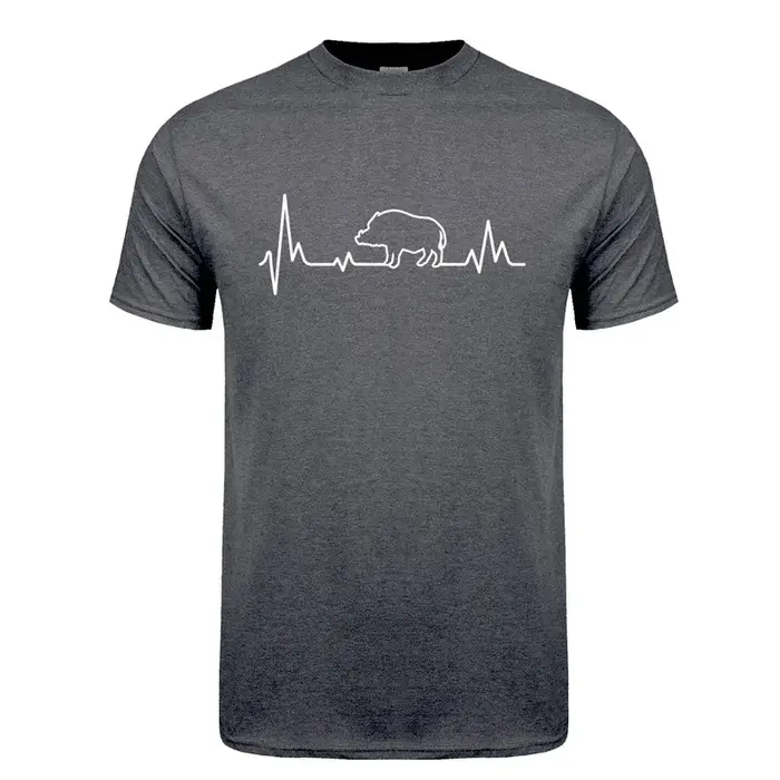 Sanglier battement de coeur chasse t-shirts coton à manches courtes hommes T-shirt mode décontracté Mans OZ-399