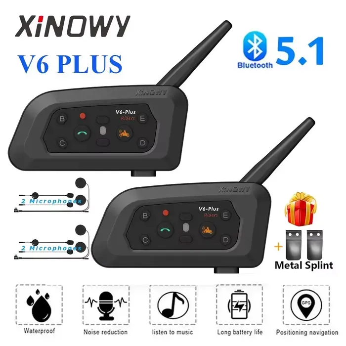 Casque Bluetooth Moto XINOWY V6 Plus Interphone Communicateur 1200M Distance Modulaire Pour Motards Occasions Spéciales