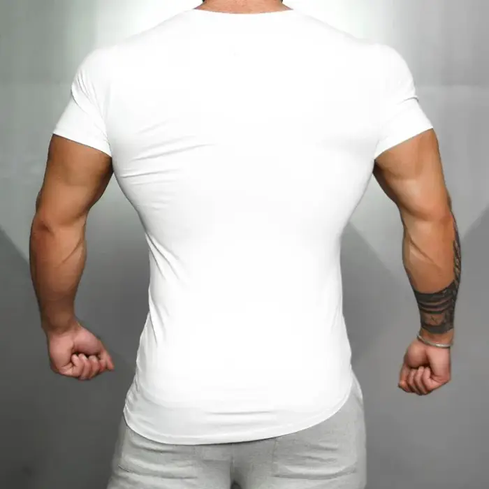 Économie de sport en coton respirant pour hommes, chemises à manches courtes, coupe couvertes, muscu