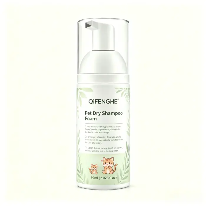 Shampooing sec en mousse pour chats et chiens, 60 ml, nettoyant sans eau pour le toilettage des chio