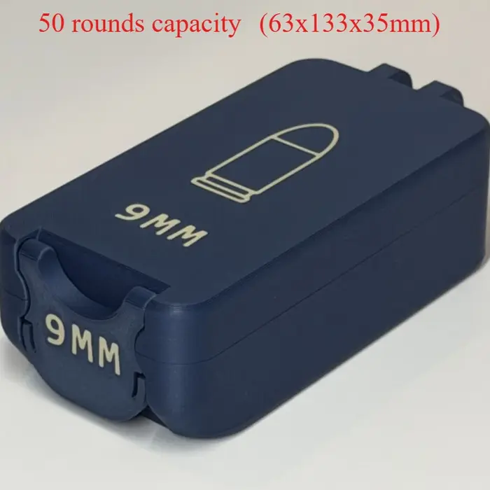 Boîte de rangement portable imprimée en 3D, boîte de rangement pour balles de 9 mm, collection de bu