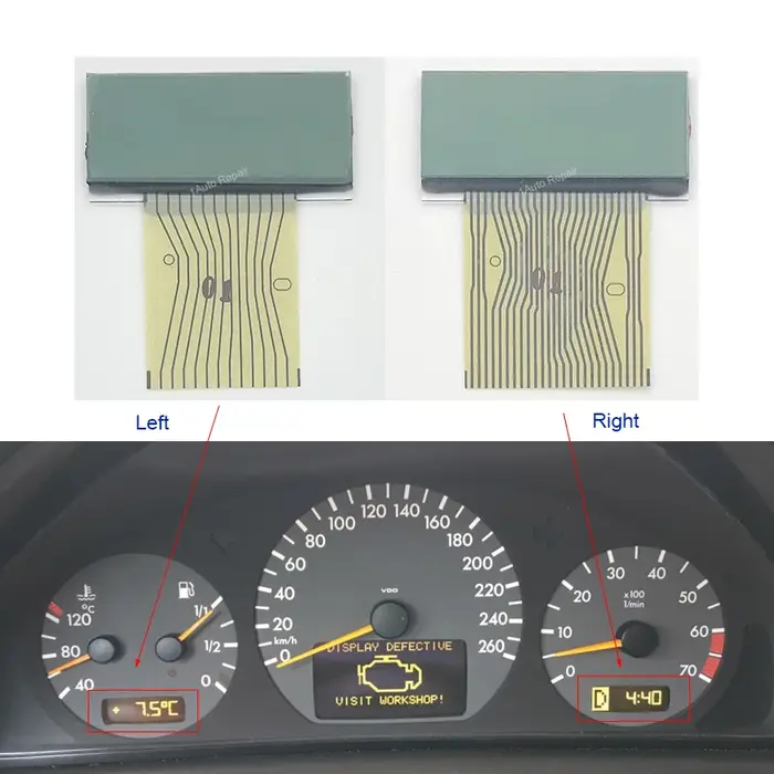 Écran LCD de tableau de bord, affichage du groupe d'instruments pour Mercedes Benz classe C W202 cla