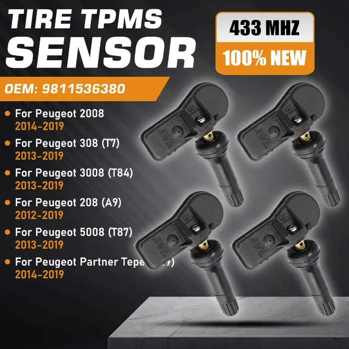TPMS pour Peugeot 2008 Peugeot Partner Tepee 2014-2019 Peugeot 3008 308 5008 2013-2019 Peugeot 208 2