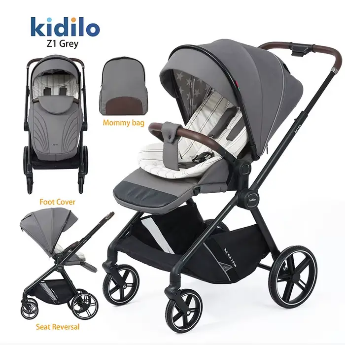 Poussette pour bébé assise et allongée, légère, pliable, haute vue, absorbant les chocs, poussette p