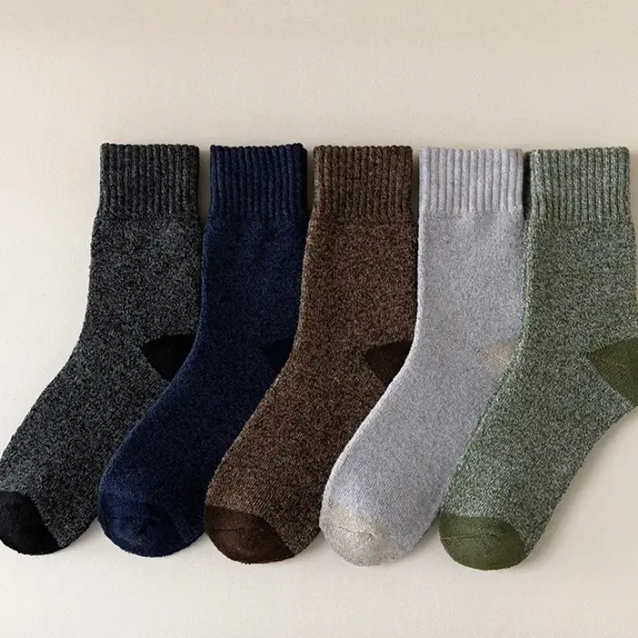5 paires chaussettes chasse laine mérinos - Randonnée hivernale confort thermique