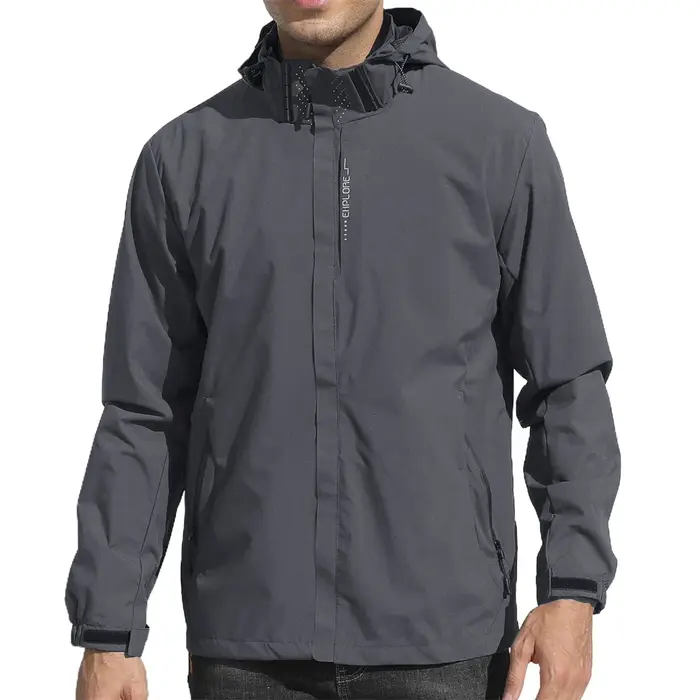 Veste de poinçonnage décontractée pour hommes, coupe-vent à capuche et fermeture éclair, manteau aju