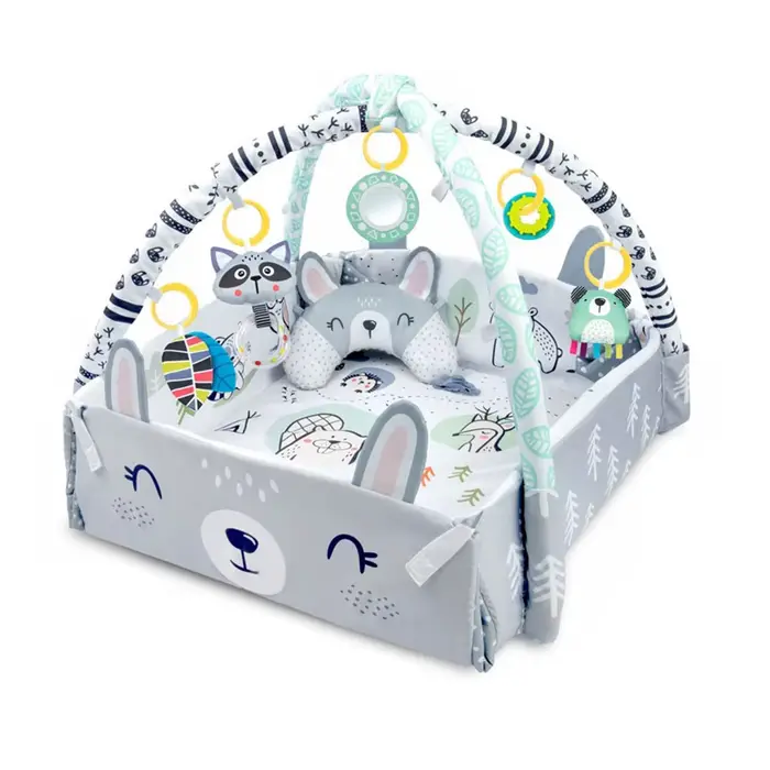 Tapis de jeu pour bébé, tapis de gymnastique pour nourrissons, tapis d'activité lavable en machine, 