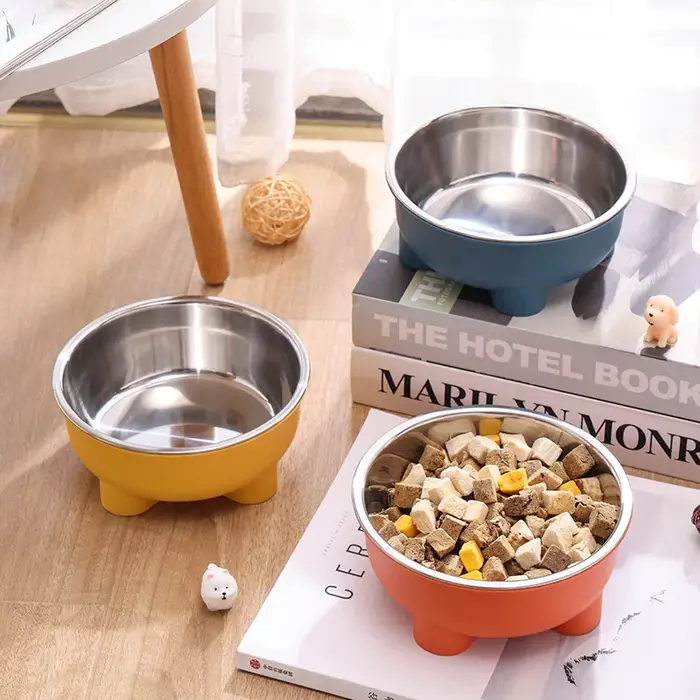 Gamelle surélevée en acier inoxydable pour animaux de compagnie : Mangeoire antidérapante à grande capacité pour chiens et chats - Soutien cervical pour une alimentation facile