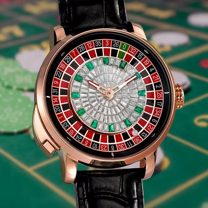 Montre mécanique homme NH35A roulette russe saphir miroir cadran diamant montre jeu élégante