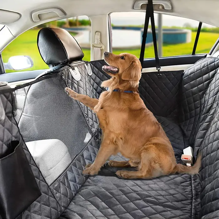 Housse de siège pour chien pour siège arrière, imperméable avec fenêtre en filet, anti-rayures, hama