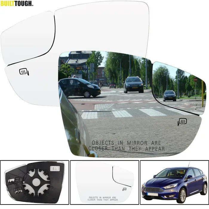 Miroir de porte latérale gauche/droite, plaque arrière extérieure chauffante, pour Ford Focus 2012 –