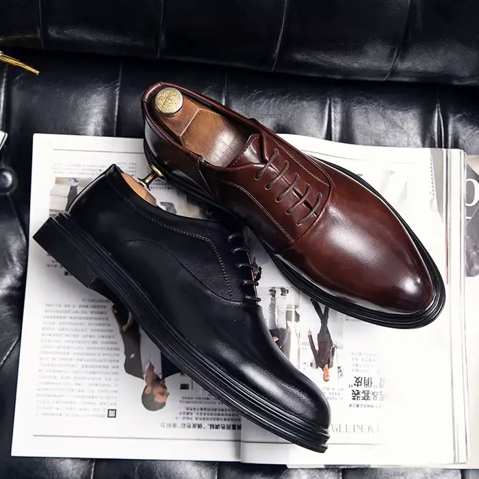 Chaussures habillées classiques pour hommes, chaussures en cuir Oxford, brogues sociales, chaussures