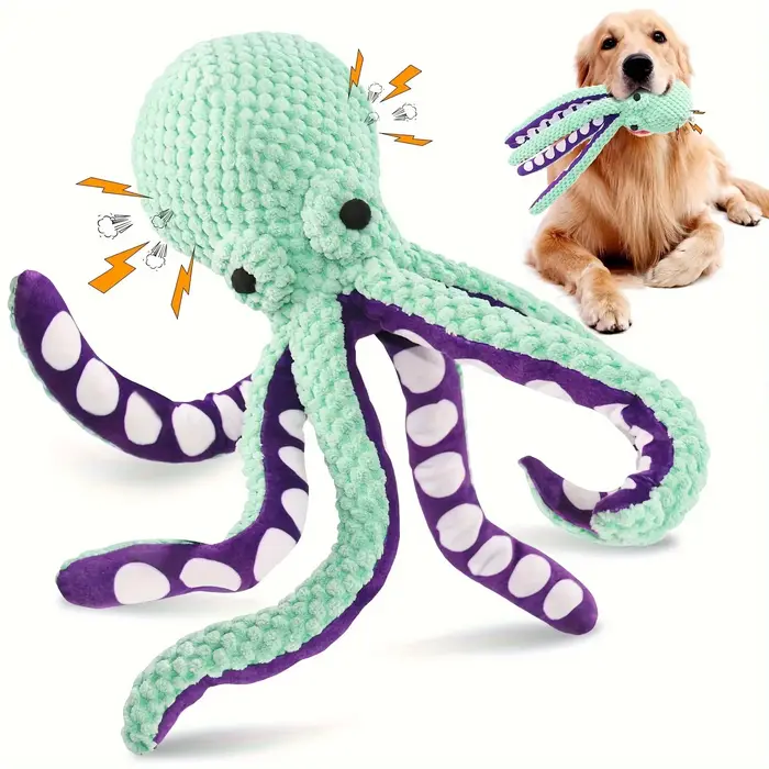 Jouet interactif en peluche poulpe pour chien