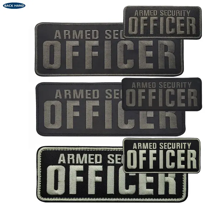 Patchs de sécurité brodés en 3D pour uniformes de sécurité et vêtements de police occasions professionnelles et personnelles