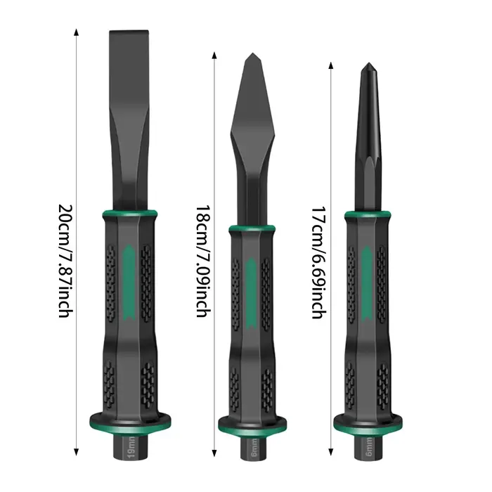 Ensemble de 3 ciseaux à maçonnerie avec protection des mains, en acier au chrome-vanadium, outils de maçonnerie pour la découpe de briques, de pierres, de béton et de roches