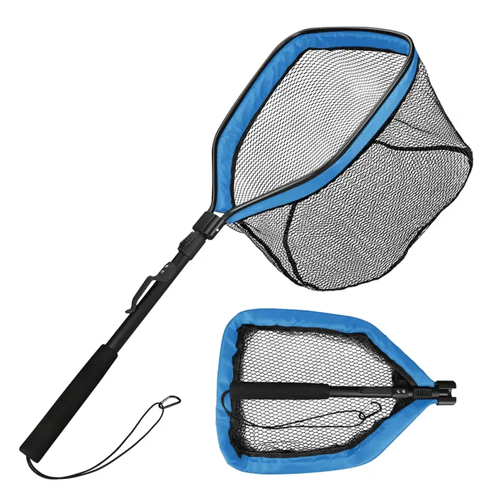 Filet de pêche flottant, filet d'atterrissage pliable, facile à accrocher et à libérer avec poteau t