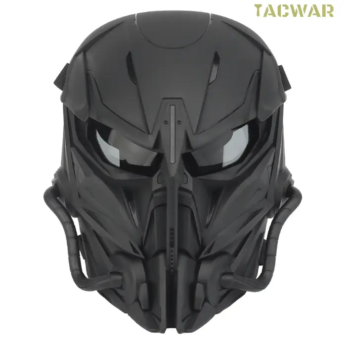 Airsoft Skull Mask Full Face, Chastener Mask with Gray Lens for CS Wargame Hallo