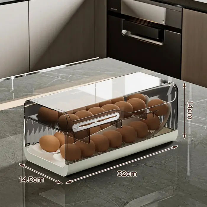 Boîte de rangement d'œufs, porte-œufs à défilement automatique, réfrigérateur de cuisine domestique 