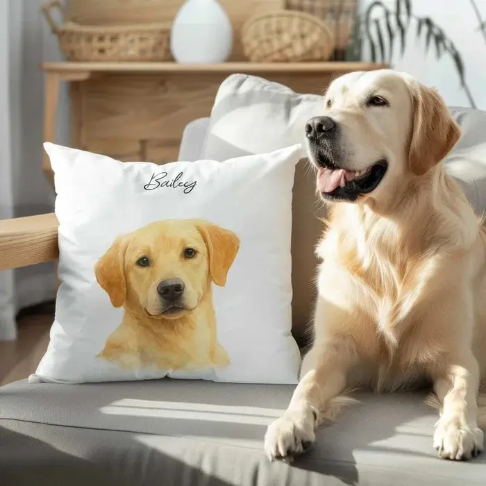 Coussin de Portrait de chien personnalisé