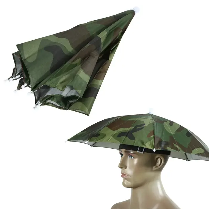 Chapeau parapluie de protection solaire mains libres universel pour la pêche, le camping et le golf
