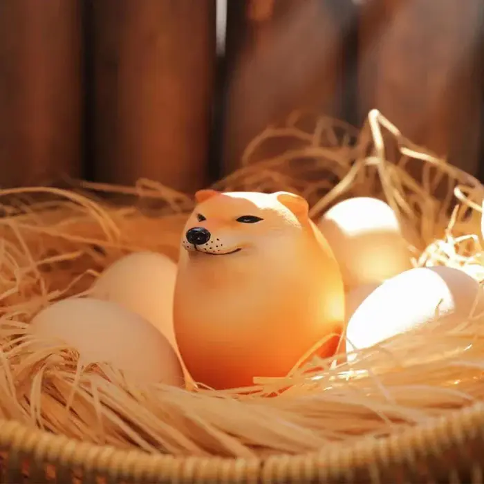 Décorations créatives en forme d'oeuf Shiba Inu pour la maison et le bureau