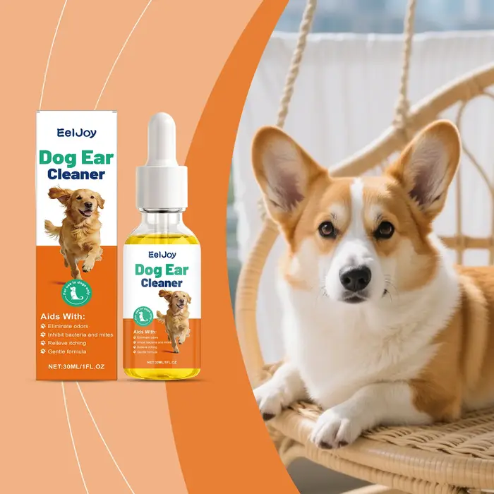 Eeljoy Gouttes auriculaires pour animaux de compagnie, non irritantes, éliminent le cérumen, réduise