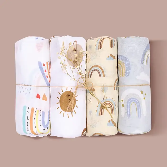 Couverture d'emmaillotage en mousseline pour bébé, serviette de bain douce pour nouveau-né, coton de