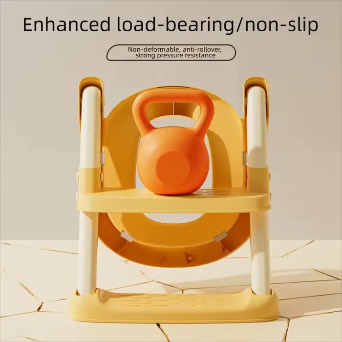 Siège de toilette pliable extra large pour enfants avec marches antidérapantes et coussin respirant 