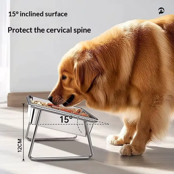 Bol pour chien et chat en plastique robuste avec protection de cou, conception inclinée et surélevée pour un repas sain et stable occasions spéciales et tous les jours