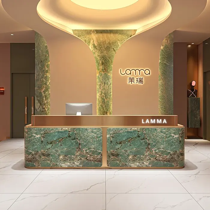 Bureaux de réception esthétiques personnalisés, modernes, simples, élégants, tendance, meubles commerciaux uniques et créatifs