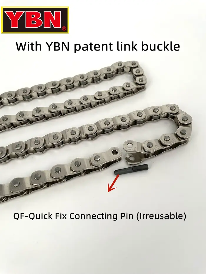 YBN BMX chaîne de vélo demi-lien à vitesse unique MK918 102L adaptée aux vélos à vitesse unique comm