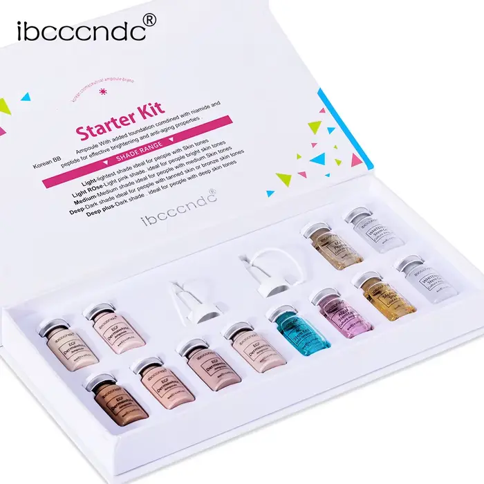 Kit de crème BB pour le visage, fond de teint éclaircissant blanc, correcteur, sérum doré, traitemen
