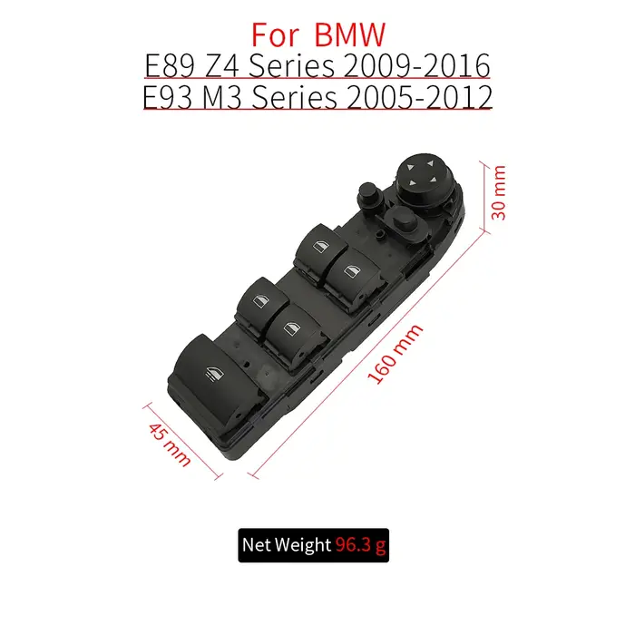 Remplacement du commutateur de commande de vitre électrique principal pour BMW, avant de voiture, E8