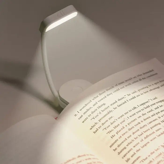 Lampe de lecture à clipser LED – Lampe de lecture réglable, portable et rechargeable par USB pour la