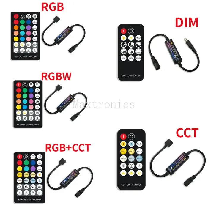 Mine LED bande lumineuse contrôleur RF télécommande sans fil 14/17/21/28 touches pour couleur unique