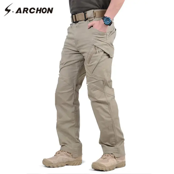 Pantalon cargo militaire tactique 97% coton stretch - Multi-poches pour chasse combat SWAT armée
