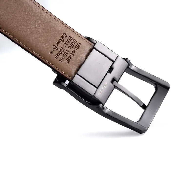 Ceinture de robe classique réversible pour hommes, 1 pièce, boucle rotative en cuir deux en un