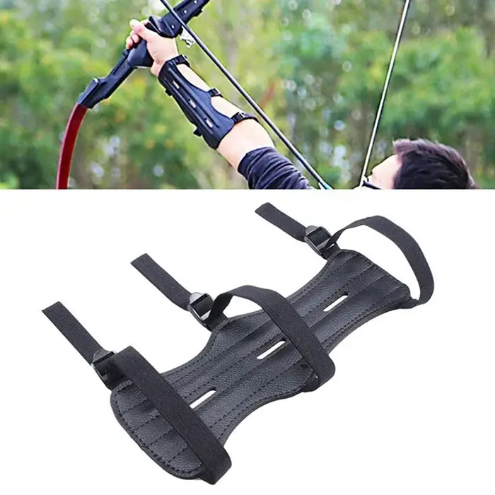 Équipement de tir à l'arc en cuir, Protection des bras, 3 sangles, Protection de l'avant-bras, arc réglable en toute sécurité, flèche, accessoires d'entraînement au tir de chasse