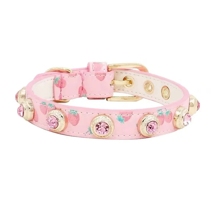 Collier pour chien blanc, rembourré Unique, en cuir véritable, avec rembourrage souple, pour petits,
